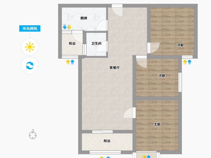 湖北省-武汉市-中建铂公馆-80.00-户型库-采光通风