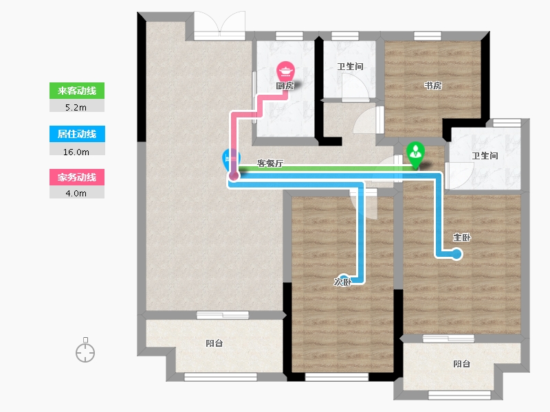 江苏省-宿迁市-庭瑞紫园-95.00-户型库-动静线