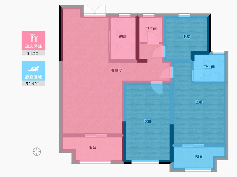 江苏省-宿迁市-庭瑞紫园-95.00-户型库-动静分区