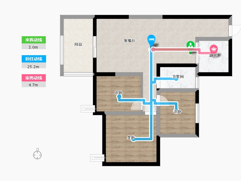 广东省-深圳市-淘金山湖景花园-二期-70.00-户型库-动静线