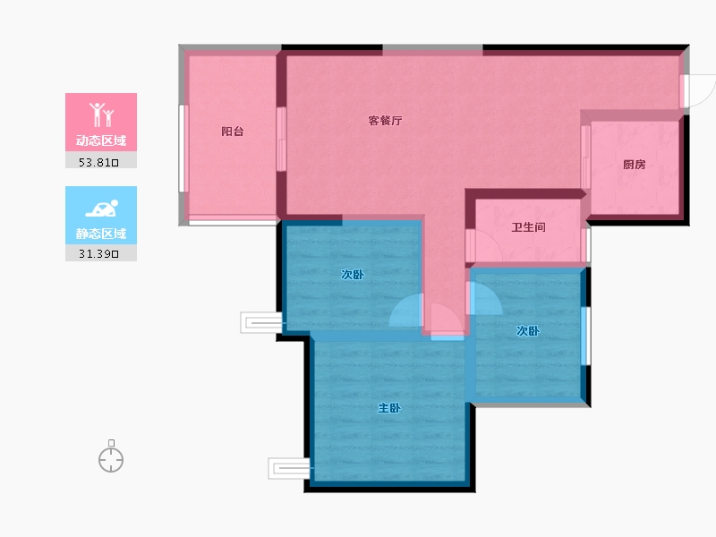 广东省-深圳市-淘金山湖景花园-二期-70.00-户型库-动静分区