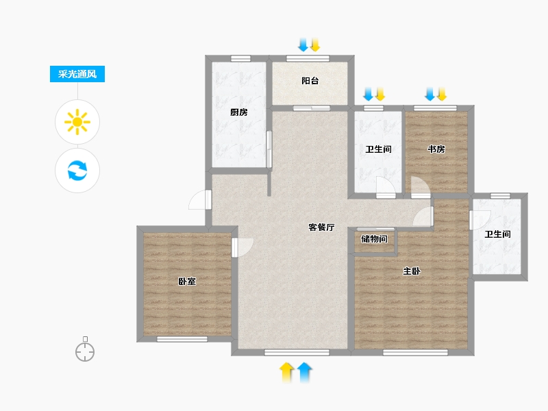 江苏省-苏州市-招商小石城-120.00-户型库-采光通风