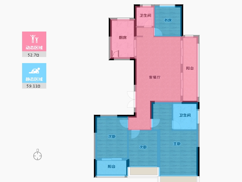 浙江省-金华市-融创晓郡-116.00-户型库-动静分区