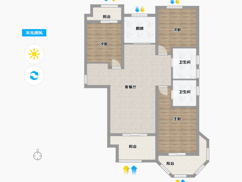 河北省-邢台市-麒麟郡+-120.00-户型库-采光通风