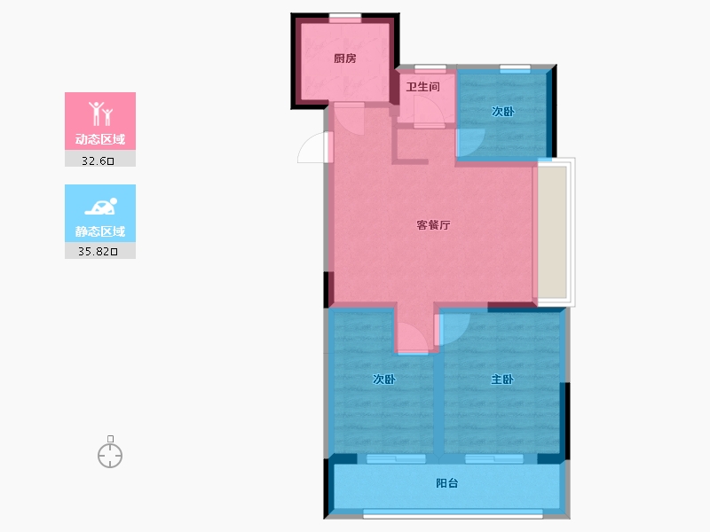 浙江省-湖州市-绿城德信宸园-68.35-户型库-动静分区