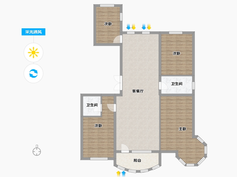 吉林省-松原市-锦绣庭院-149.31-户型库-采光通风