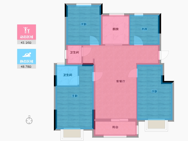 浙江省-绍兴市-金辉半岛云著-92.00-户型库-动静分区