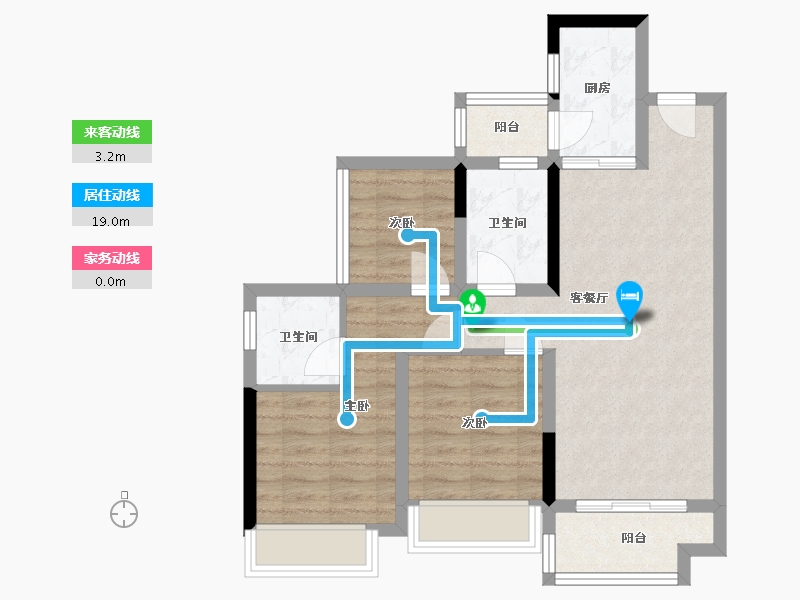 四川省-绵阳市-万为翡翠御园-71.00-户型库-动静线