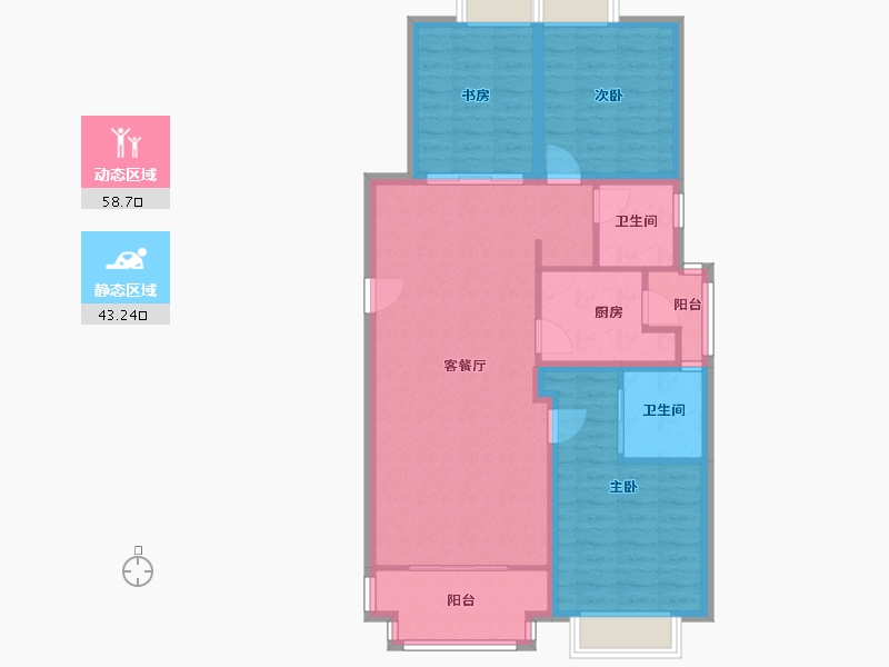 云南省-昆明市-山海湾-132.57-户型库-动静分区