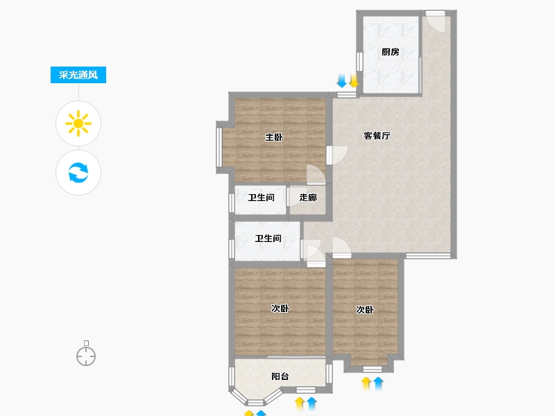 福建省-厦门市-前埔南小区-111.00-户型库-采光通风