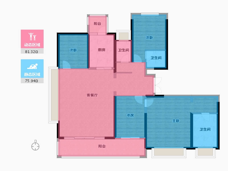 云南省-昆明市-万达中央公园-149.56-户型库-动静分区