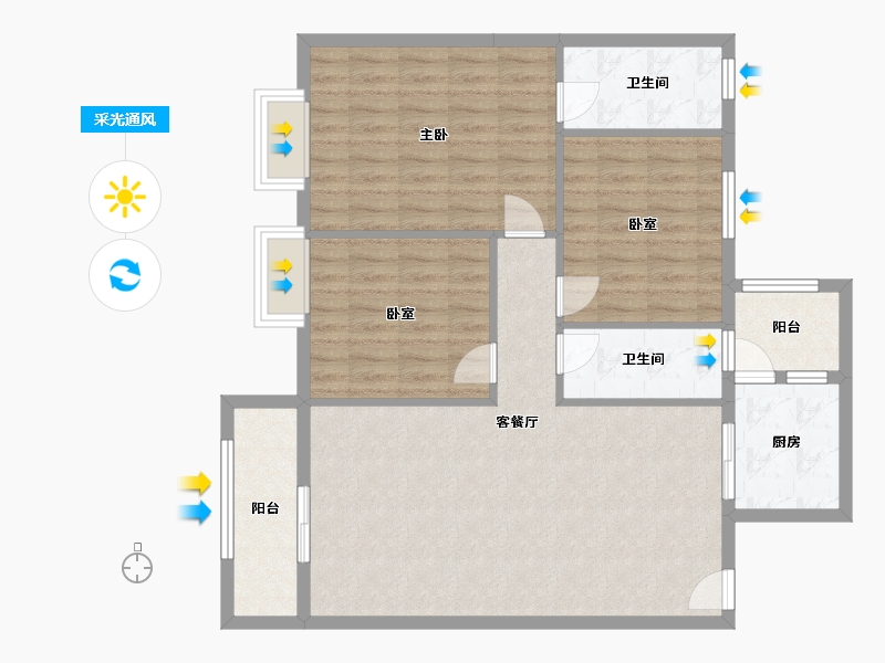 广西壮族自治区-百色市-幸福花园-119.35-户型库-采光通风