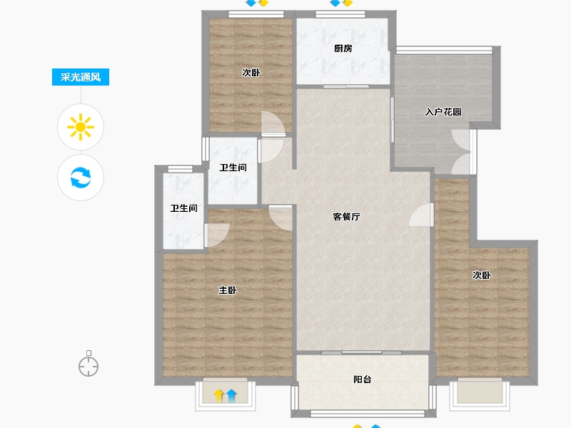 湖北省-武汉市-南湖-120.00-户型库-采光通风