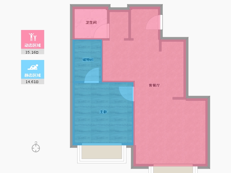 天津-天津市-天津大悦城大悦公寓(天津大悦城南区)-47.00-户型库-动静分区