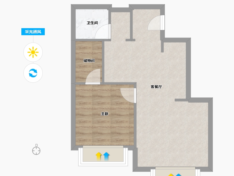 天津-天津市-天津大悦城大悦公寓(天津大悦城南区)-47.00-户型库-采光通风