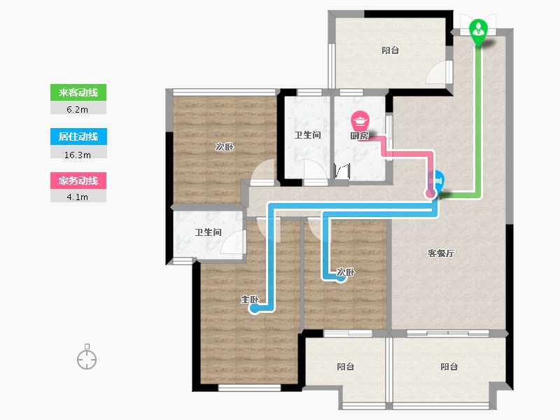 广西壮族自治区-玉林市-万昌东方韵-110.98-户型库-动静线