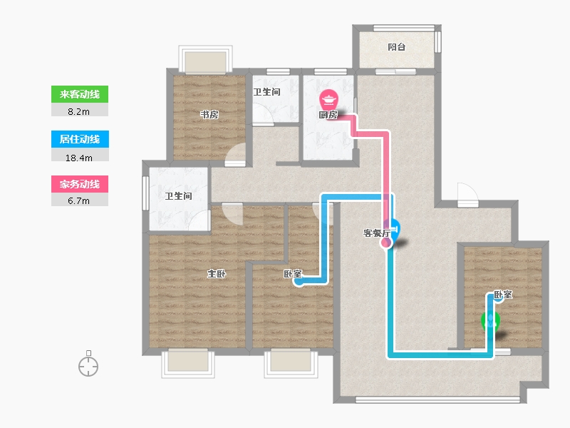 湖南省-长沙市-北辰中央公园-145.00-户型库-动静线