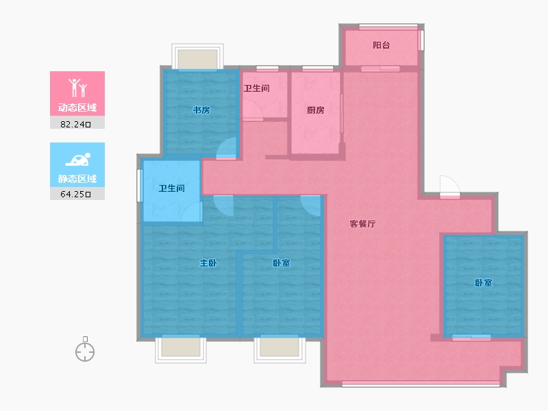 湖南省-长沙市-北辰中央公园-145.00-户型库-动静分区