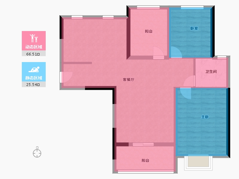 湖北省-鄂州市-祥云春晓四期-82.55-户型库-动静分区