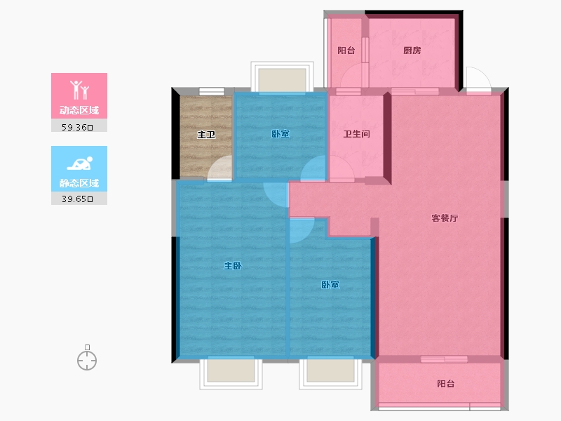 广西壮族自治区-南宁市-恒大雅苑-128.00-户型库-动静分区