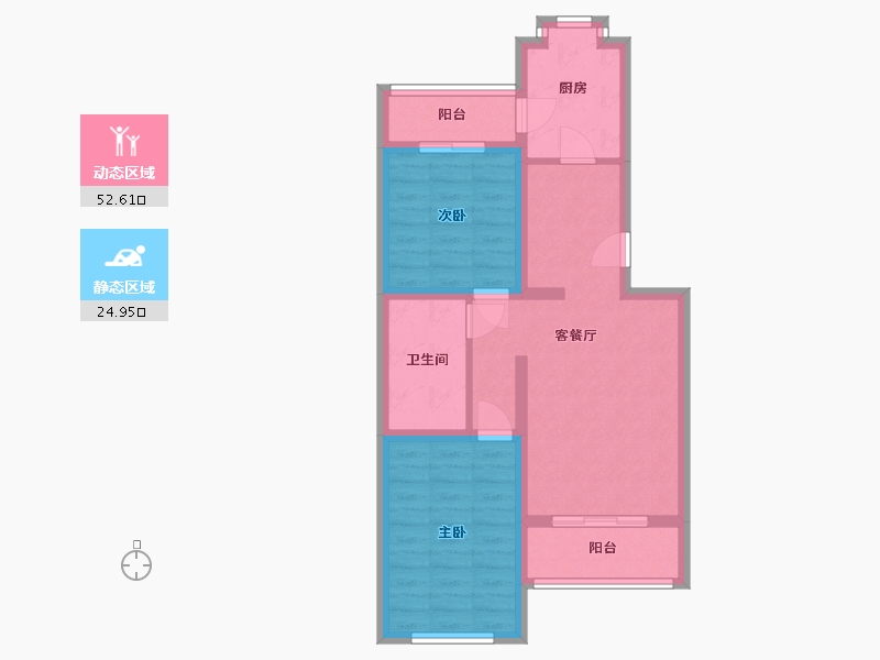 北京-北京市-郁花园-一里-78.00-户型库-动静分区