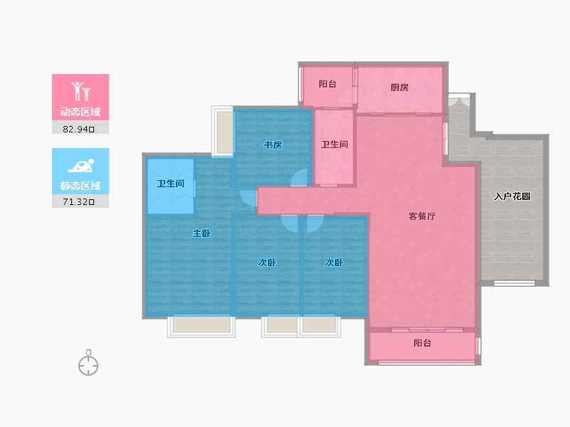 广东省-广州市-锦东花园-150.00-户型库-动静分区