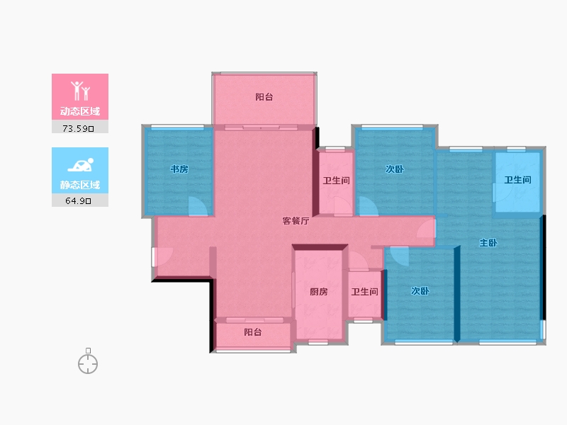 广西壮族自治区-贵港市-华盈·壹品江山-102.00-户型库-动静分区