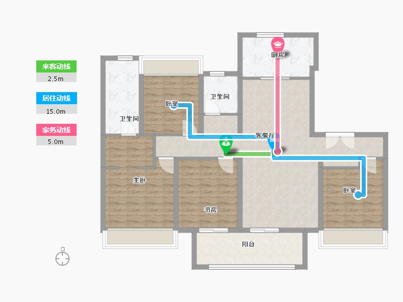 江苏省-淮安市-绿地九里香颂-118.49-户型库-动静线