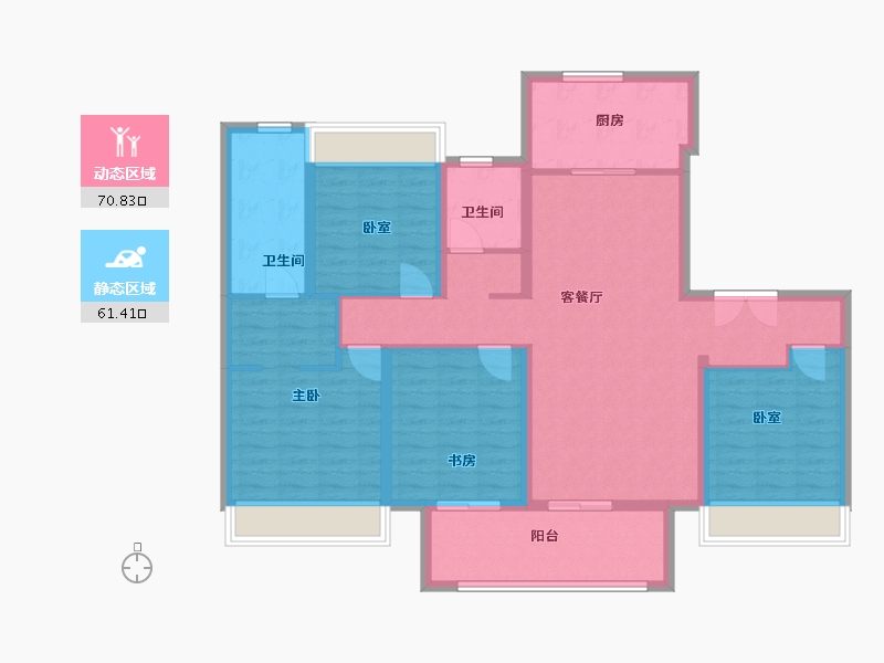 江苏省-淮安市-绿地九里香颂-118.49-户型库-动静分区