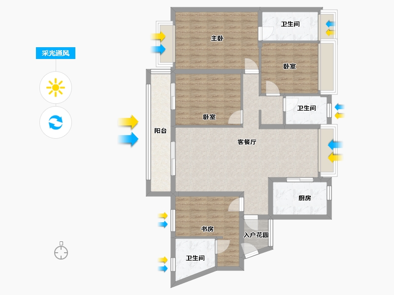 广东省-广州市-合生中央城-111.00-户型库-采光通风