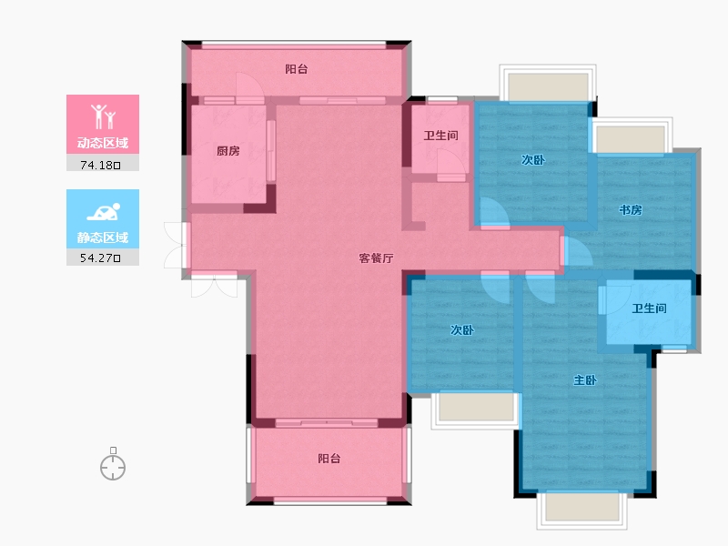 重庆-重庆市-南方大学时代-122.36-户型库-动静分区