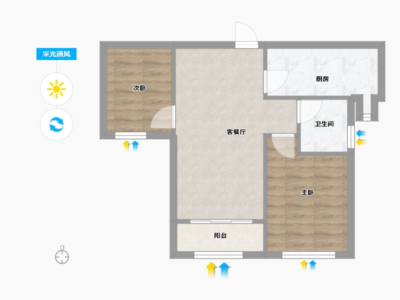 福建省-厦门市-金茂悦云湾-47.80-户型库-采光通风