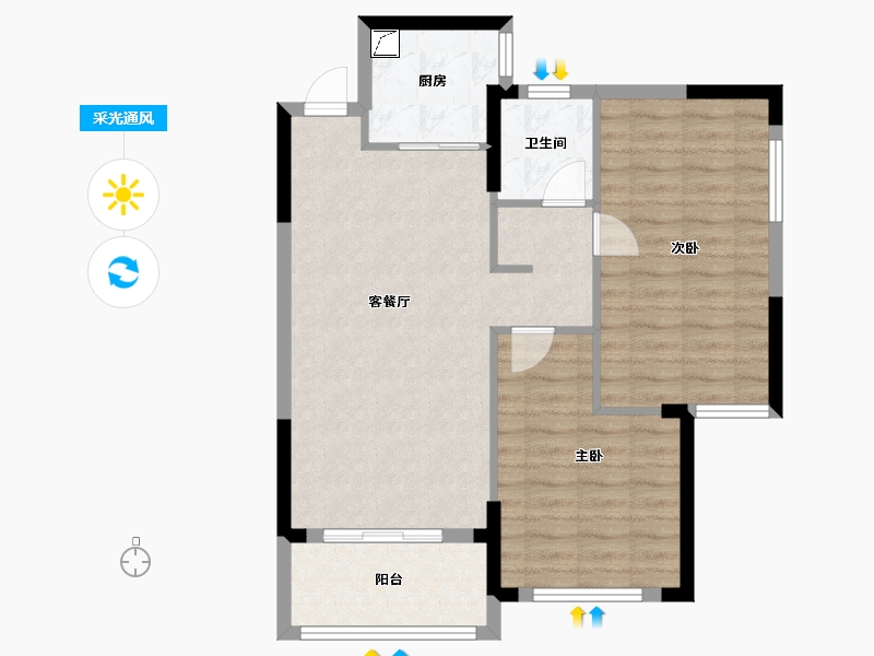 湖南省-益阳市-保利香槟国际-75.00-户型库-采光通风