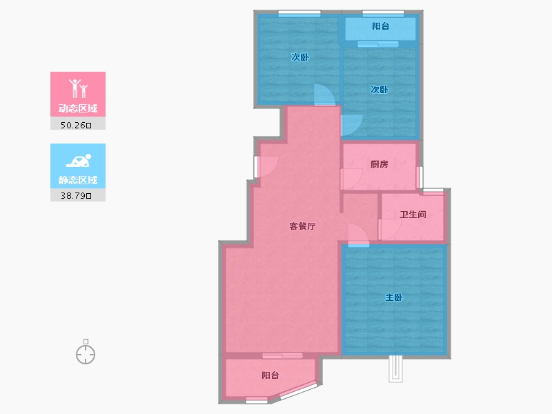 浙江省-嘉兴市-东鼎花苑-79.00-户型库-动静分区