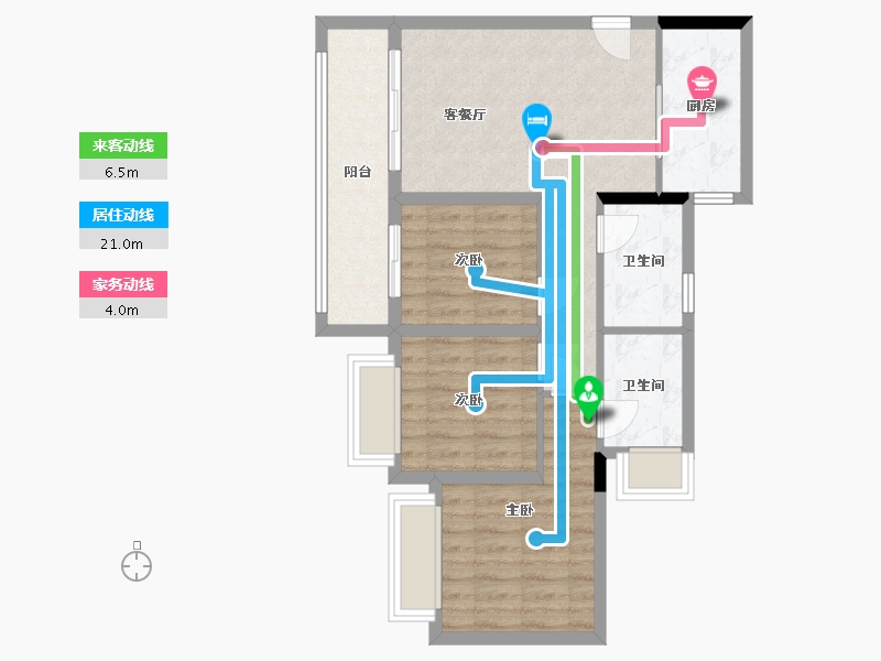 重庆-重庆市-西永九号-103.00-户型库-动静线