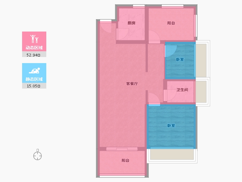 广东省-惠州市-雅德名居-60.80-户型库-动静分区