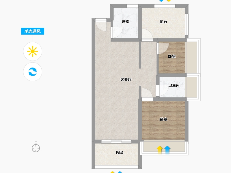 广东省-惠州市-雅德名居-60.80-户型库-采光通风