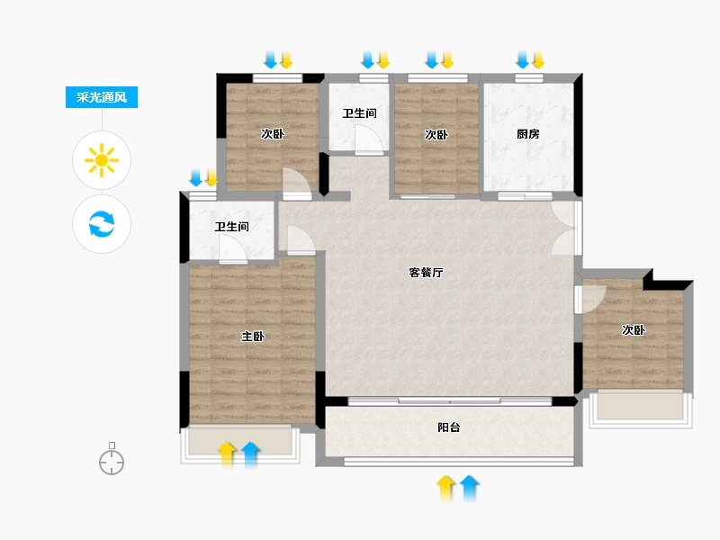 江苏省-苏州市-景粼天著-109.00-户型库-采光通风