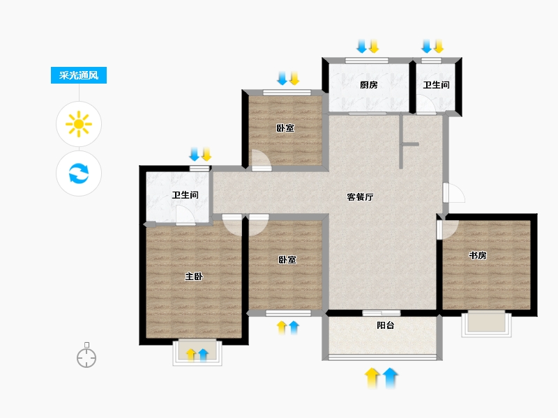 河南省-许昌市-中建观湖珑府-137.00-户型库-采光通风