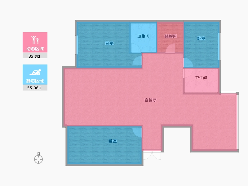 黑龙江省-齐齐哈尔市-泰安新城F区-150.00-户型库-动静分区