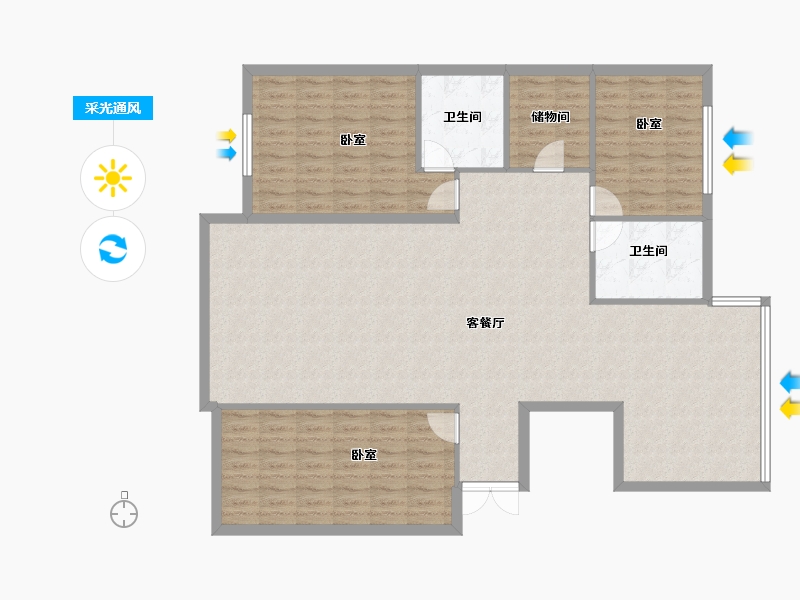 黑龙江省-齐齐哈尔市-泰安新城F区-150.00-户型库-采光通风