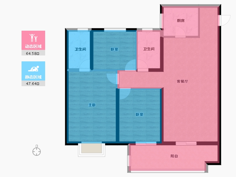 山东省-临沂市-儒辰生态城2期-百合兰庭-89.00-户型库-动静分区