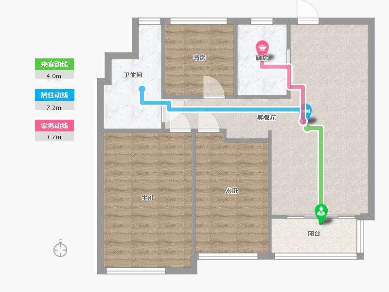 江苏省-苏州市-招商小石城玉兰园-73.81-户型库-动静线