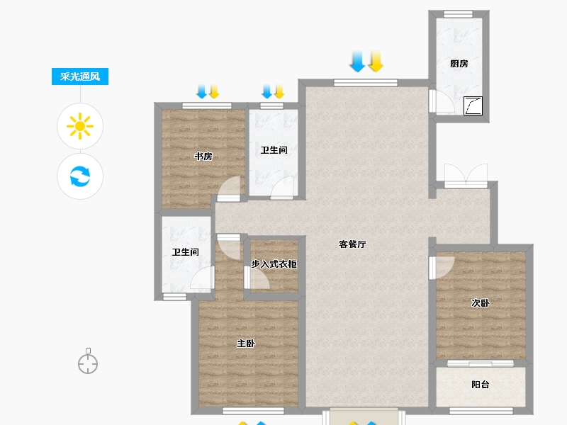 河北省-保定市-上拓幸福里-112.00-户型库-采光通风