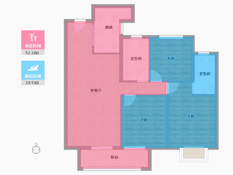 湖北省-宜昌市-宜昌城市旅游客厅国际社区-84.06-户型库-动静分区