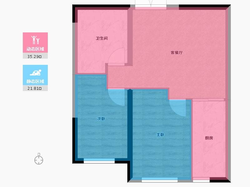 辽宁省-鞍山市-时代华府-51.29-户型库-动静分区