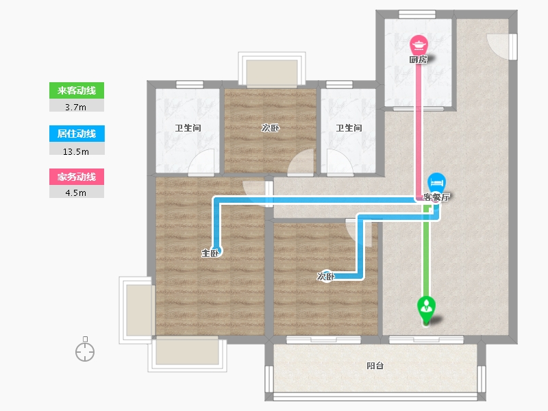 湖北省-宜昌市-宜昌城市旅游客厅国际社区-90.00-户型库-动静线