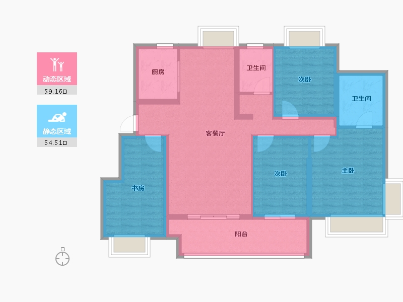 湖北省-宜昌市-宜昌城市旅游客厅国际社区-101.61-户型库-动静分区