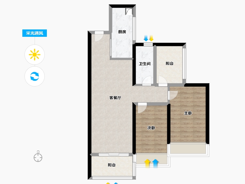 广东省-广州市-星瀚TOD-68.79-户型库-采光通风