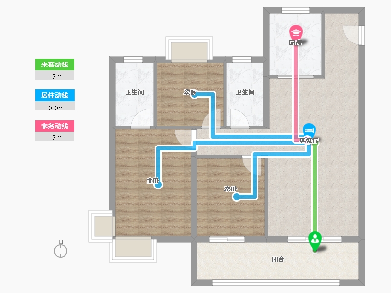 湖北省-宜昌市-宜昌城市旅游客厅国际社区-89.04-户型库-动静线